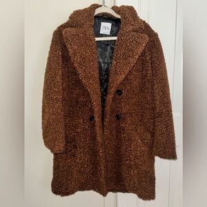 Zara Teddy Brown Coat | Medium